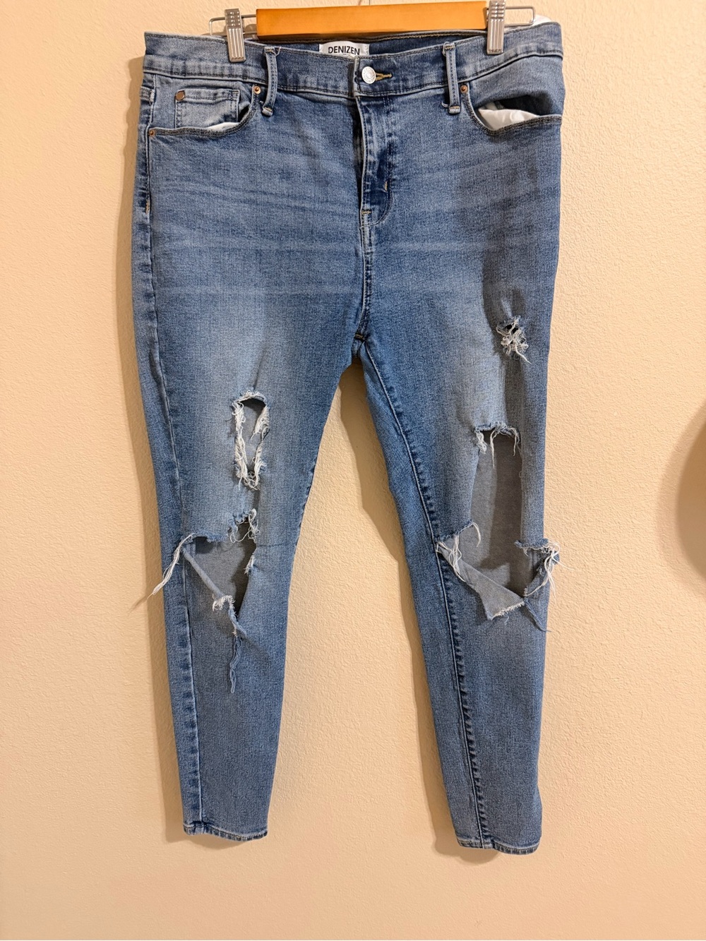 Denizen from Levi's Medium Blue Ripped Skinny Jeans